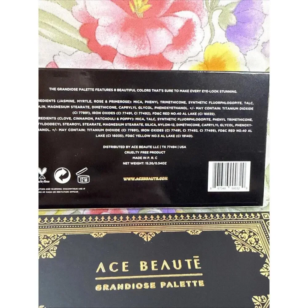 Ace Beauté Grandiose Eyeshadow‎ Palette 8 Shades Matte & Shimmer NEW